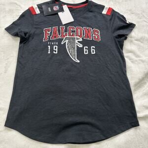 Nike Atlanta Falcons T Shirt‎ Women's Small Black Graphic 1966 Logo NFL Football